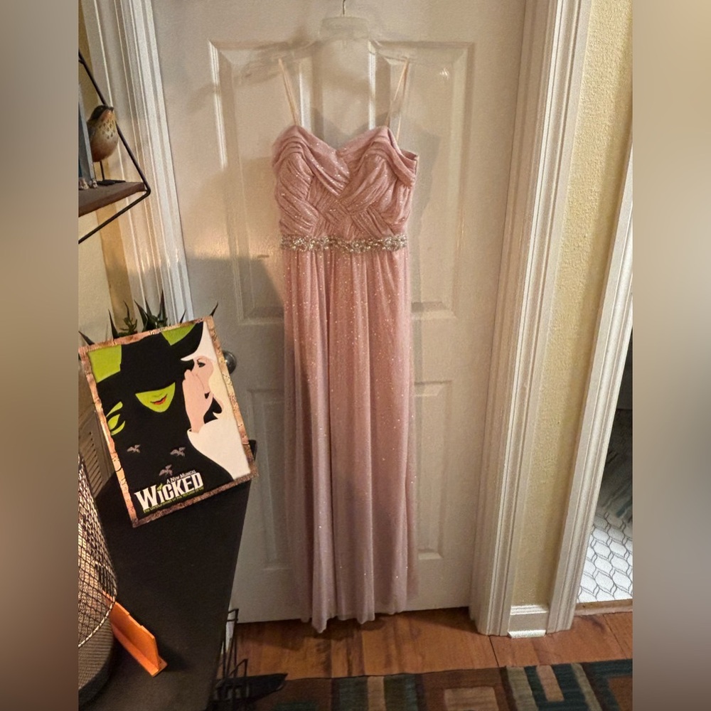 Pink Blush Maxi Dress with Wicked Glinda Vibes, Size 7